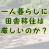 単身者には田舎暮らしは無理だと思う理由