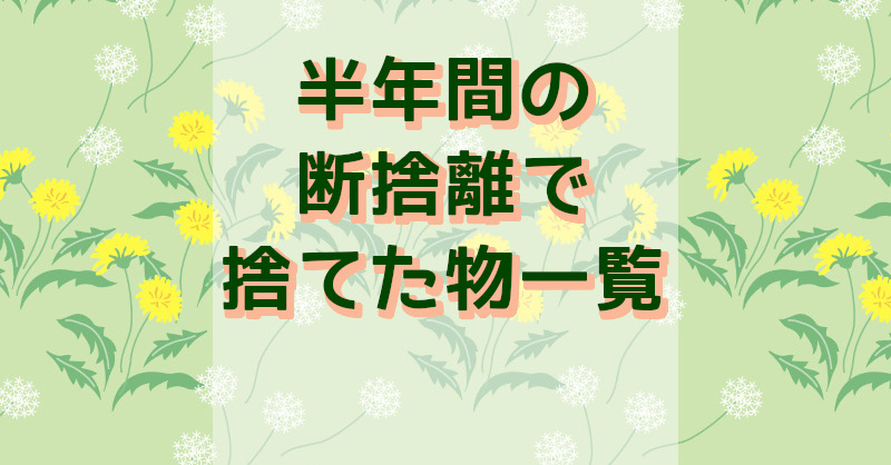 断捨離で捨てたもの